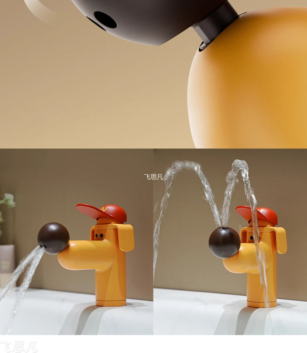 Creative Cute Hat Puppy Faucet Copper 35mm Hole