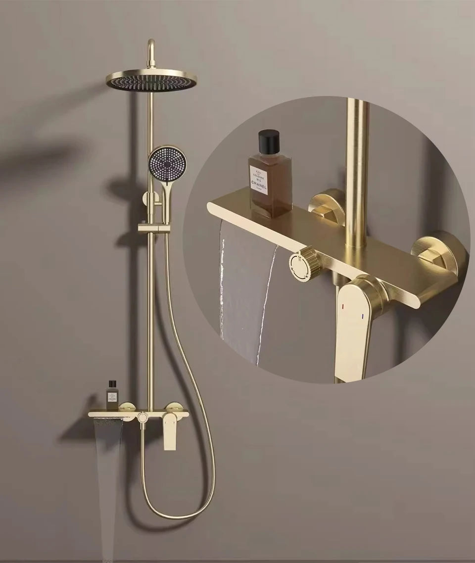 Vgx Gold Shower System Bathroom Shower Faucet 3-Way