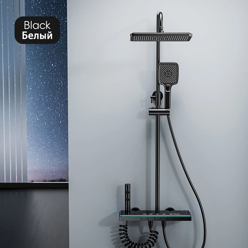 Modern Bathrooms Shower System Glass Panel Bathtub Rain