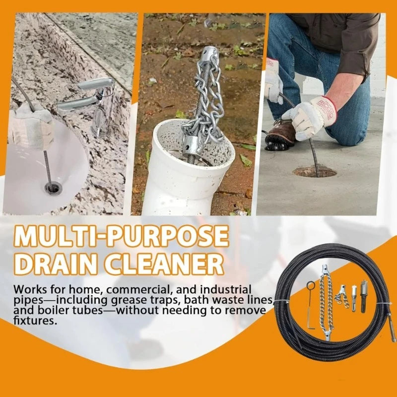 Electric Drill Drain Cleaner Spring Extension Sewer Pipe