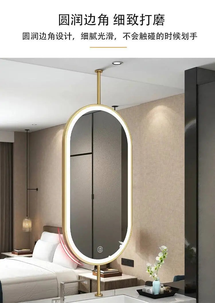 Size60x90cm Ceiling Oval Hanging Mirror Modern Simple Decoration