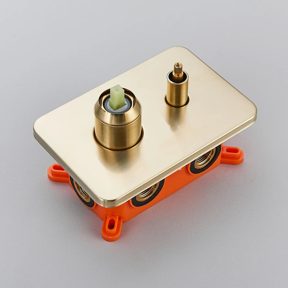 Brushed Gold Bathroom Shower Faucet 2/3 Way Rainfall