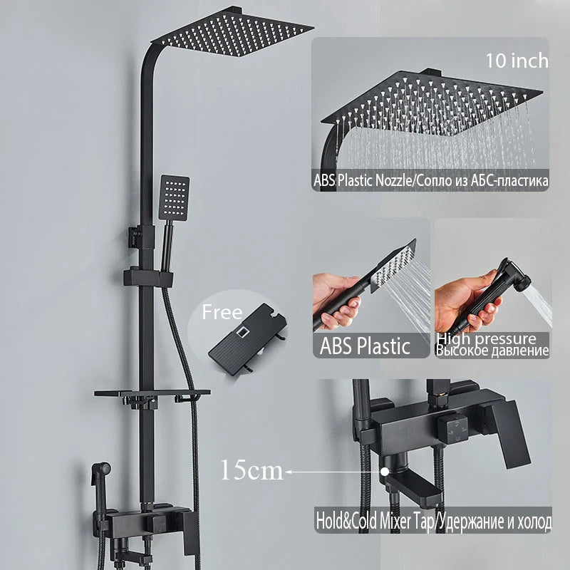 Black Shower Faucet Ways Showers Faucet Systems Adjustable