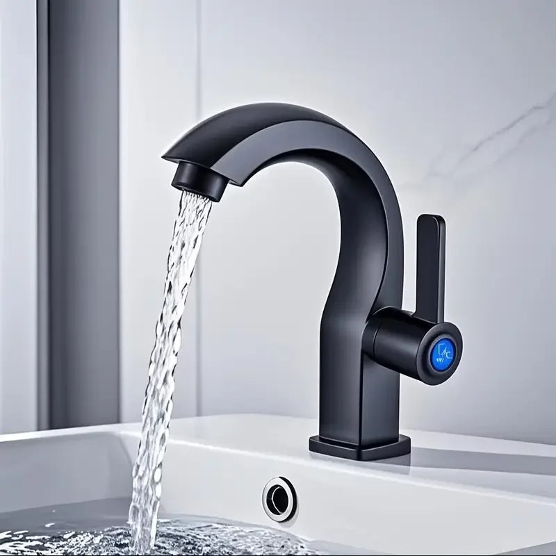 Modern Hole Bathroom Sink Faucet Side Spray Matte