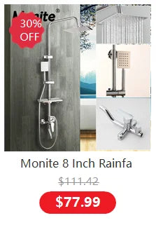 Monite Rainfall Shower Faucet Brushed Nickel Bathroom Shower