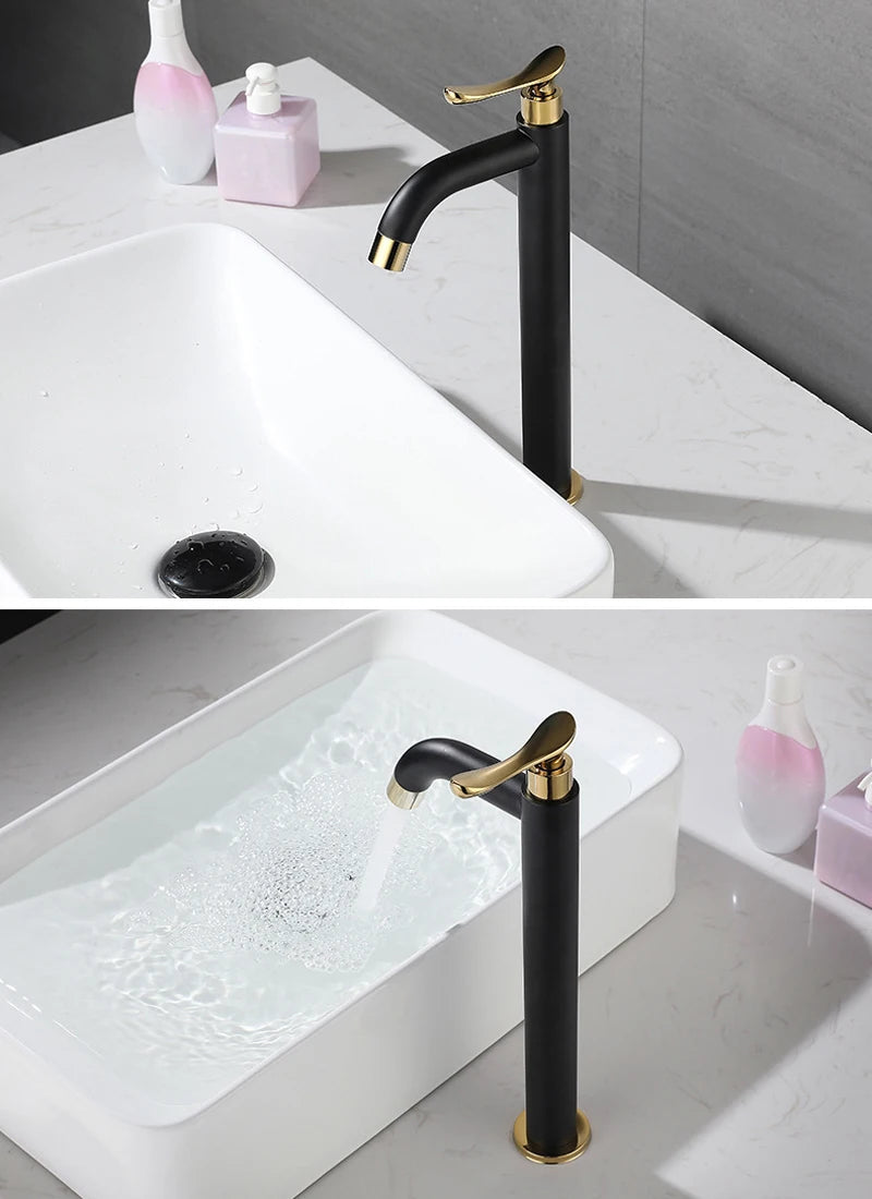 Black Gold Basin Sink Faucet Bath Faucets Cold