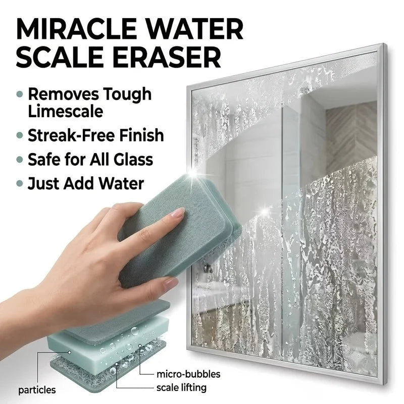4pcsglass Scale Remover Magic Cleaning Brush Bathroom Mirror