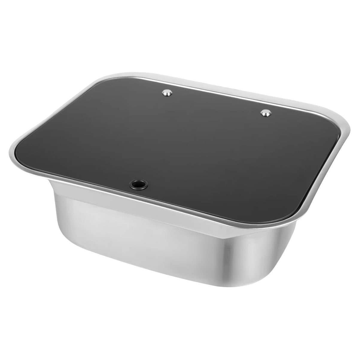 Rv Sink Foldable Tempered Glass Cover&Faucet Stainless Steel