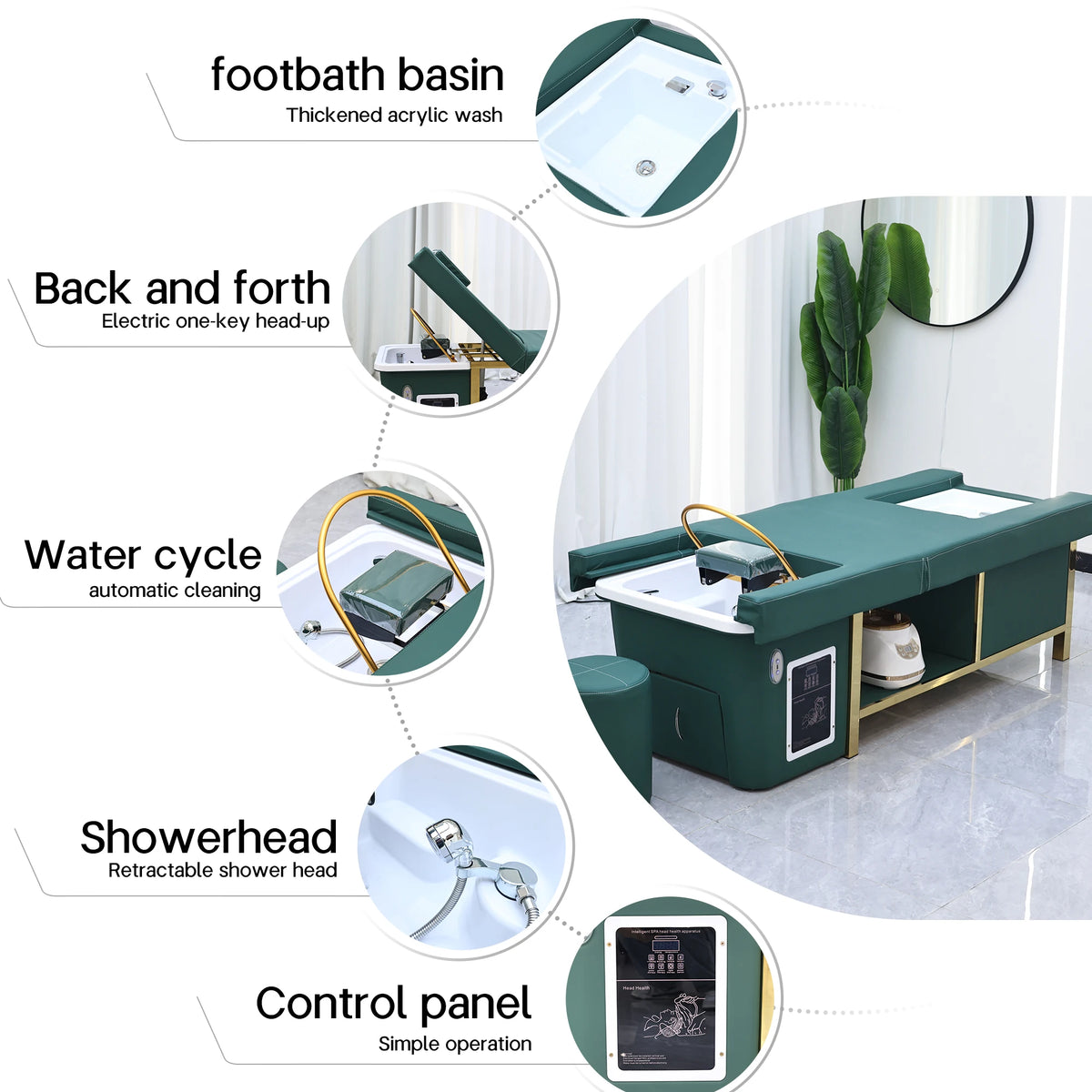 Modern Design Thai Massage Table Electric Shampoo Bed