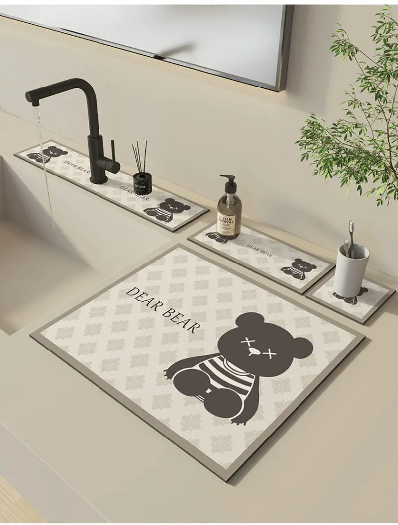 Classic Diotomite Sink Faucet Table Mat Toilet Drain