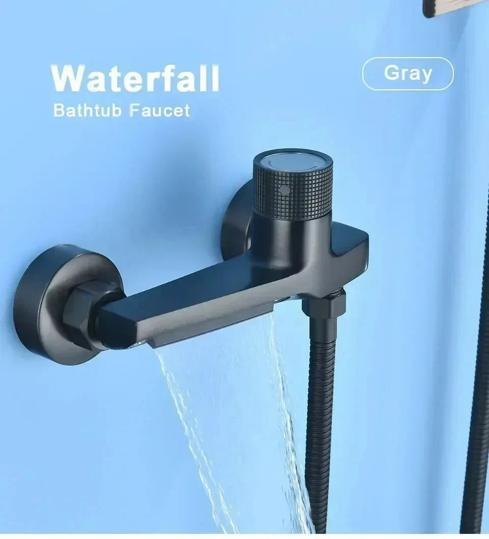 Gunmetal Gray Shower Faucet Brass Mixer Valve Shower