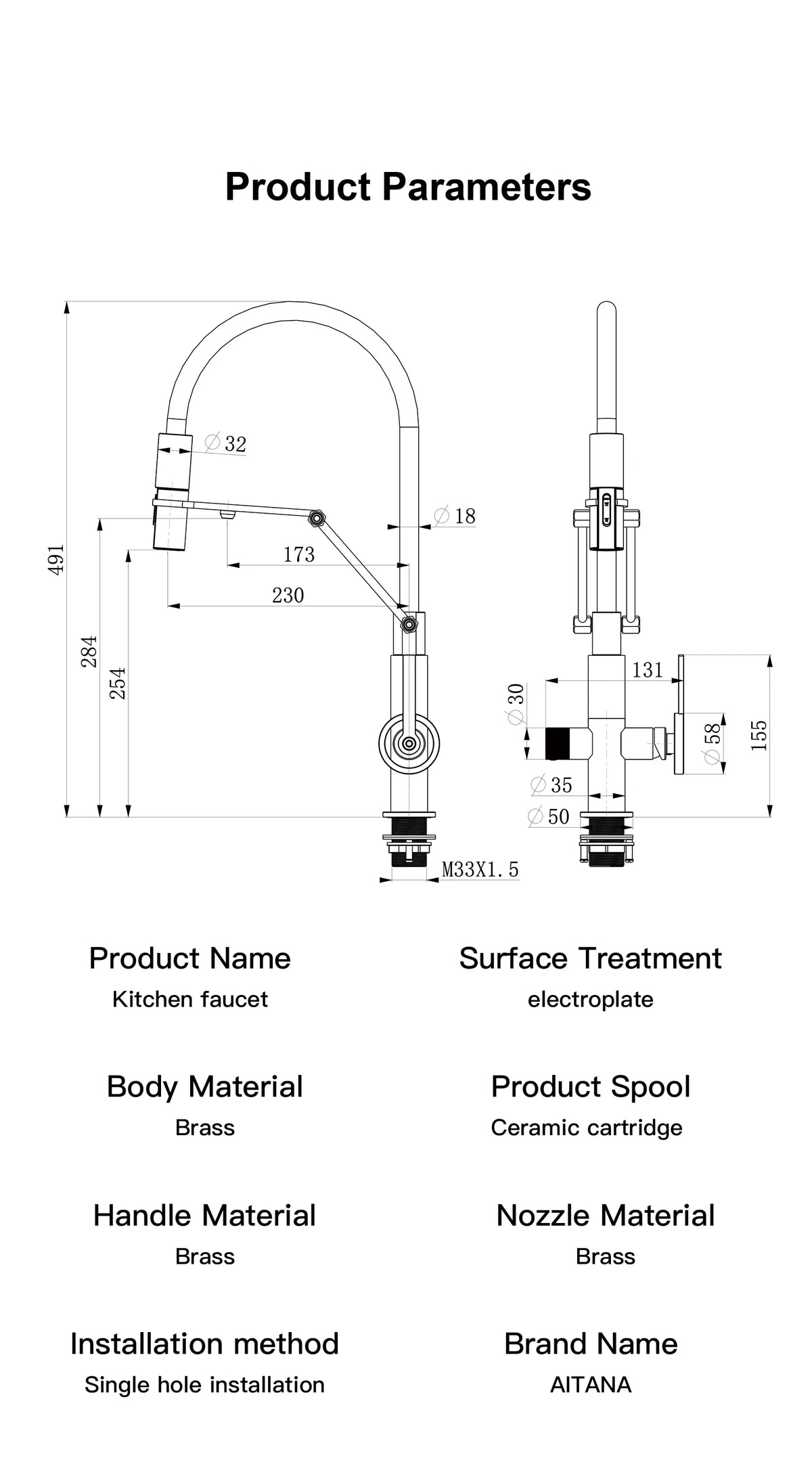 Gun Gray Brass Island Style Faucet Filtered Water