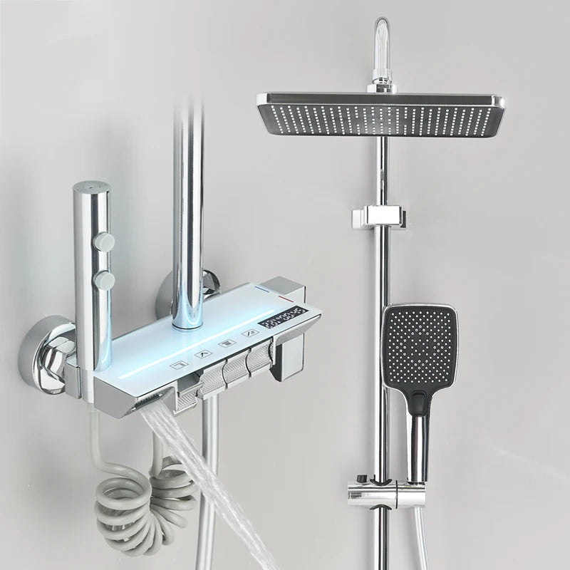 Shinesia Gray Rainfall Shower System Aluminium Tropical Shower
