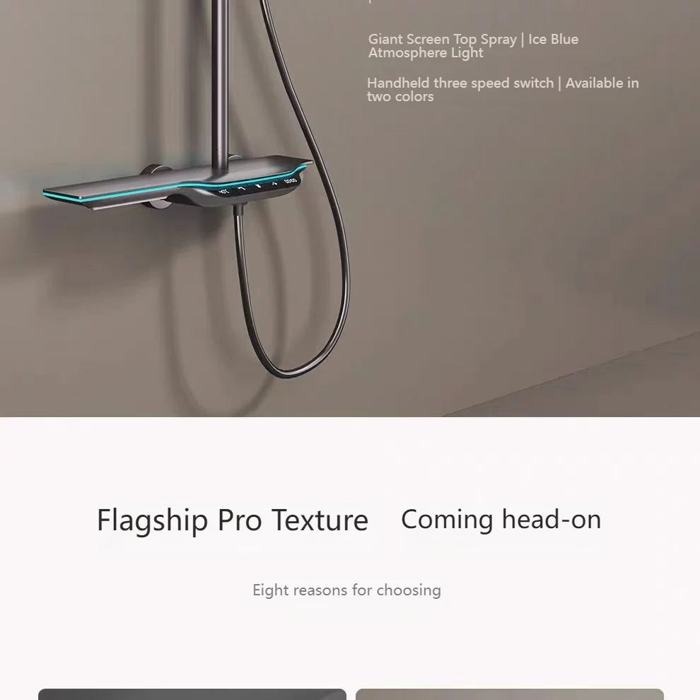 Digital Display Shower Bathroom Rainfall Piano Button Showers