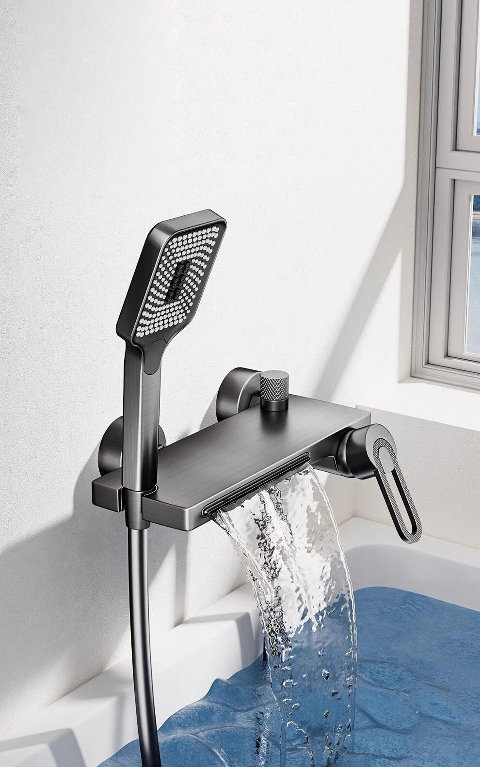 Bathtub Shower Faucet Handle Spout Mixer Tap Hand