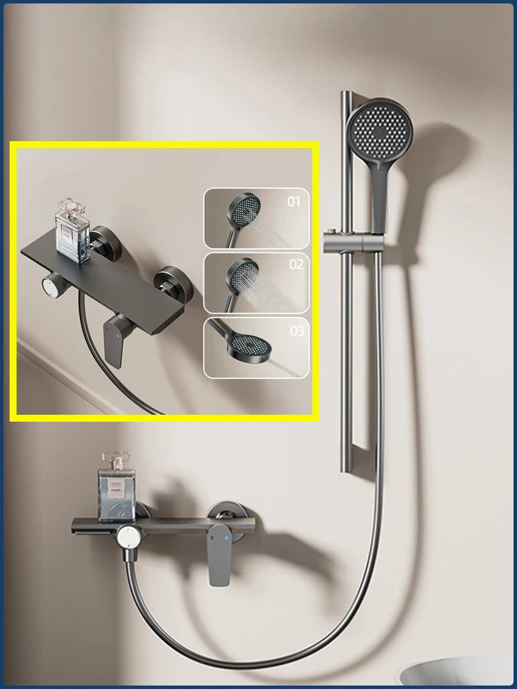 Two Ways Water Outlet Bathroom Shower System Wall