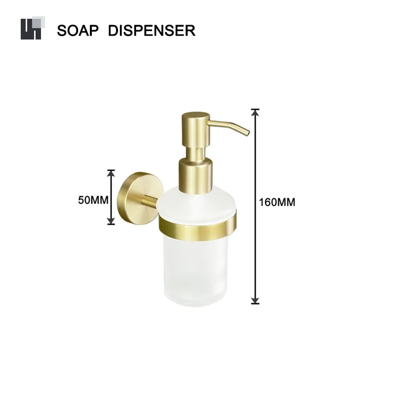 Brushed Gold Towel Bar Toilet Seat Rack Robe