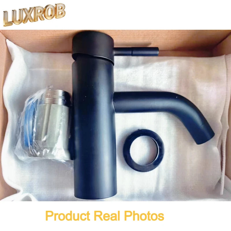 Matte Black Bathroom Basin Faucet Lever Sink Faucets