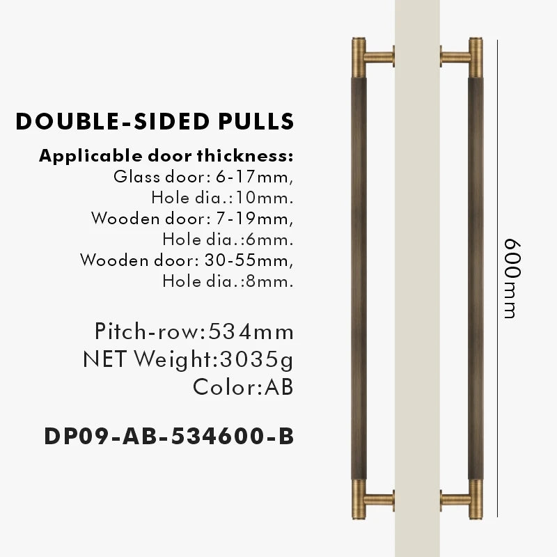 Nurlin Brass Door Double Sided Linear Striped Pull