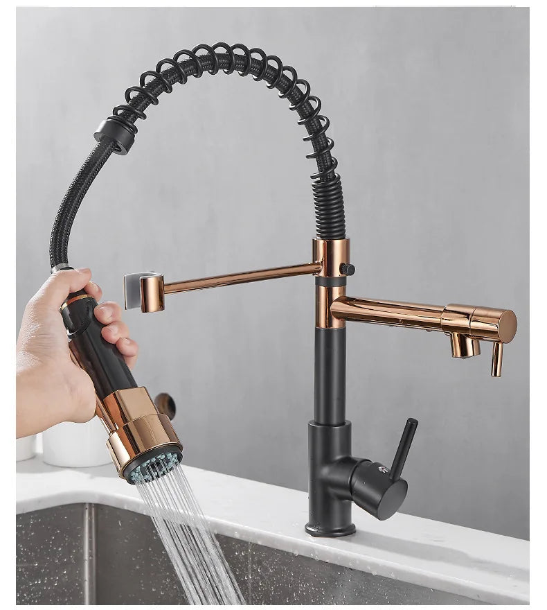 Gold Stainless Steel Faucet Cold Water Mixers Hole