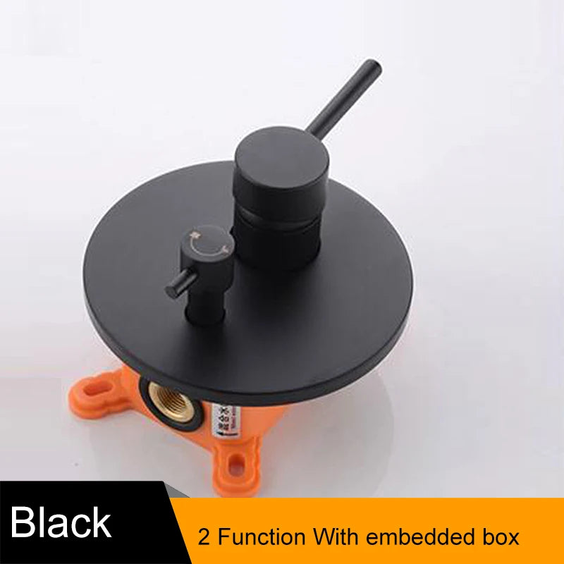 Bakala Black Golden Brass Shower Faucet Mixing Valve