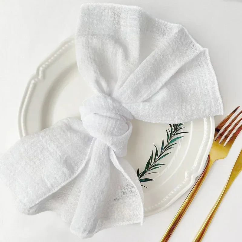 50pcs Handmade Gauze Napkins 30x30cm Cotton Cloth Napkins