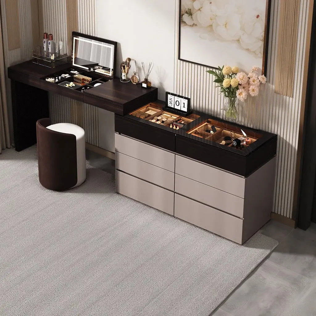 Italian Minimalist Vanity Table Drawer Storage Bedroom Corner
