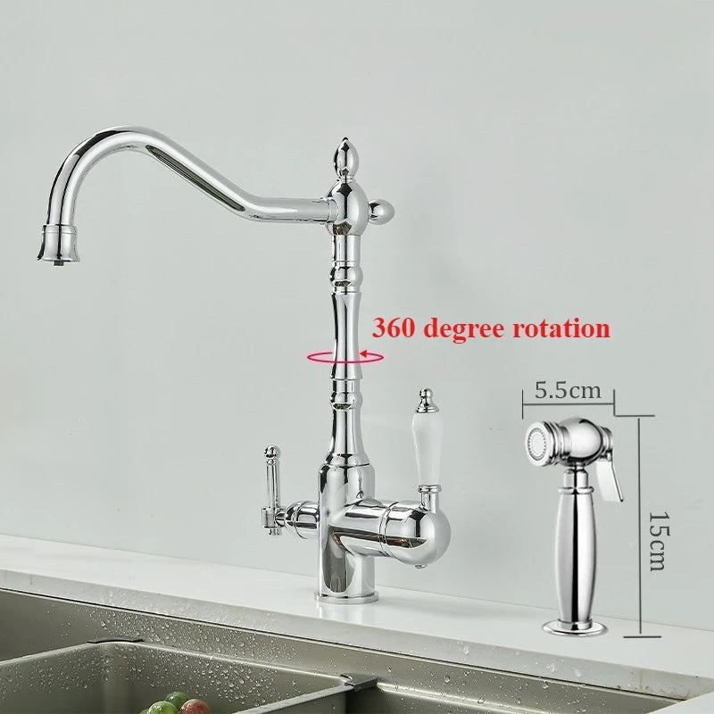 Brass Light Luxury Three-In-One Pure Water Faucet Sink