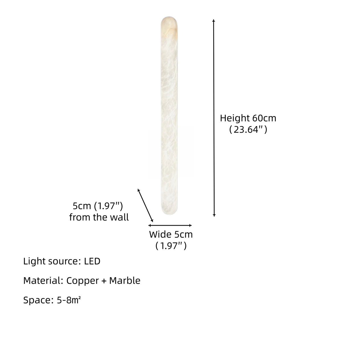 Full Brass Natural Marble Vanity Wall Light Bathroom