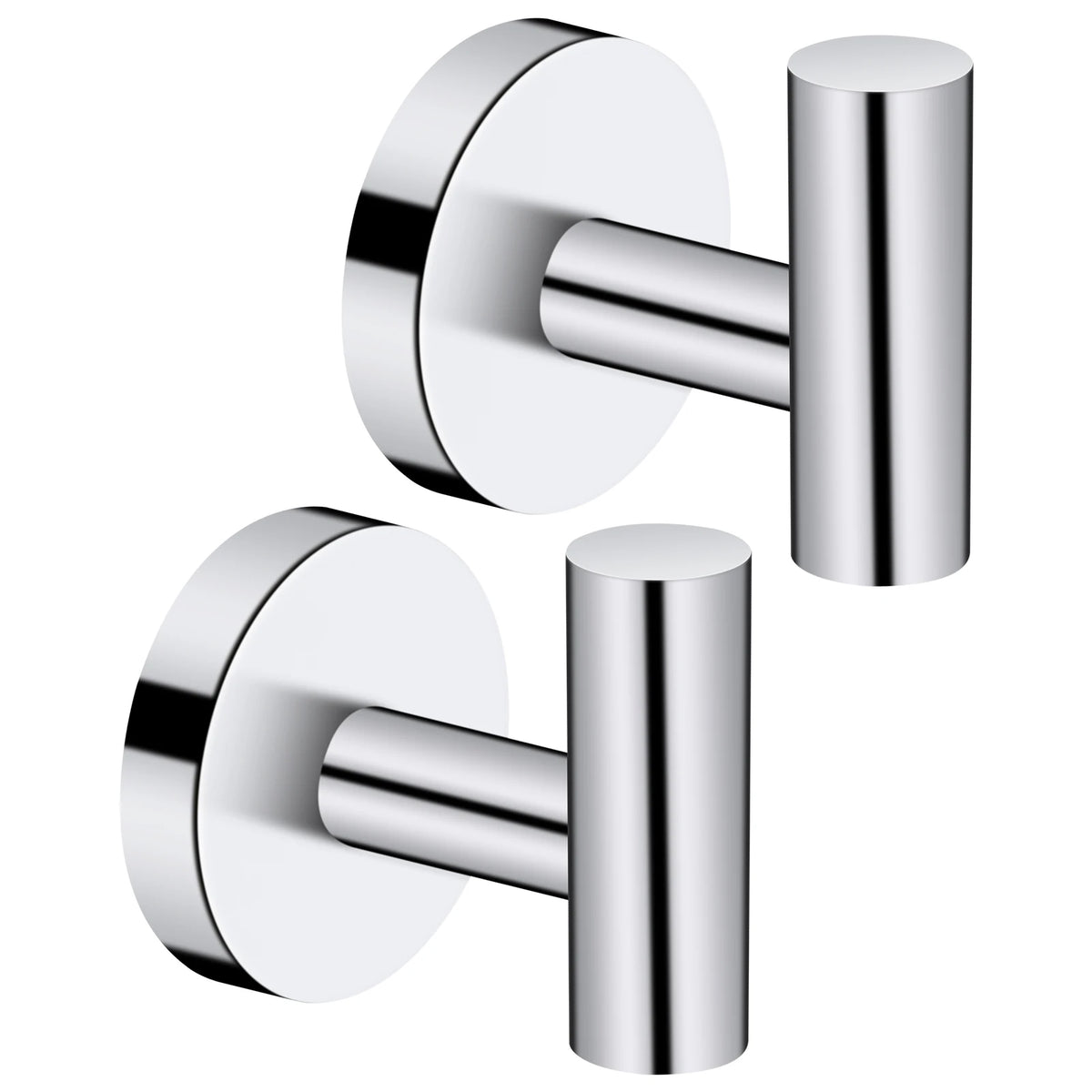 2pcs Polished Bathroom Towel Hooks Stainless Steel Coat