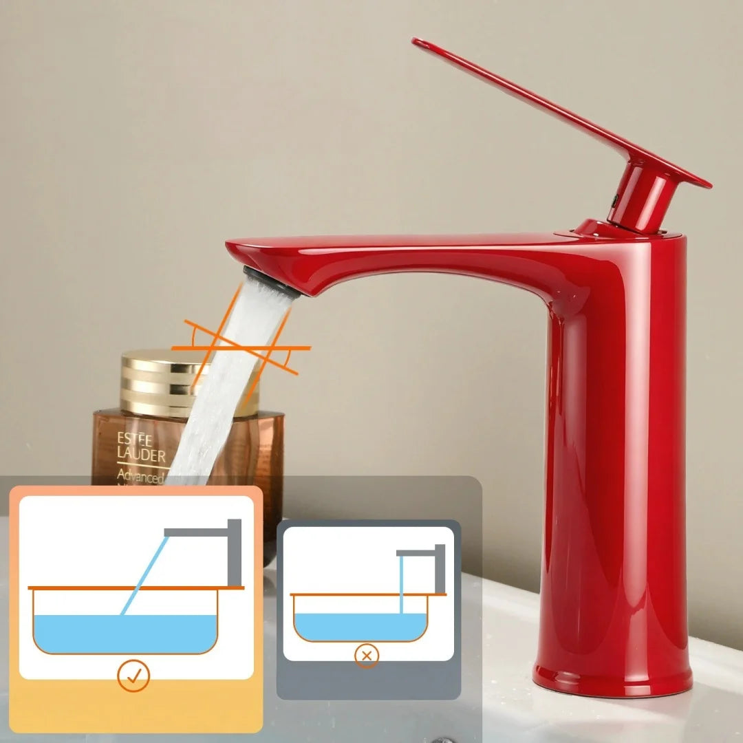Pink Bathroom Basin Faucet Red Bathroom Faucet Sink