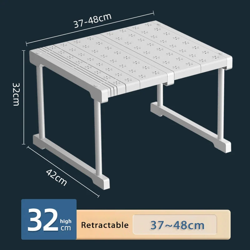 Wardrobe No-Punch Multi-Layer Retractable Adjustable Shelves