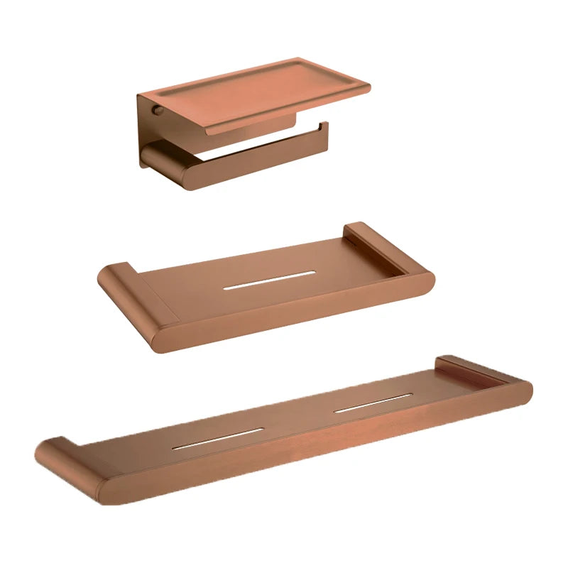 Brushed Rose Gold Toilet Paper Holder Towel Bar