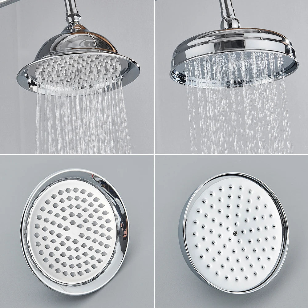 Poiqihy Brass Golden Rainfall Shower Head Shower Faucet