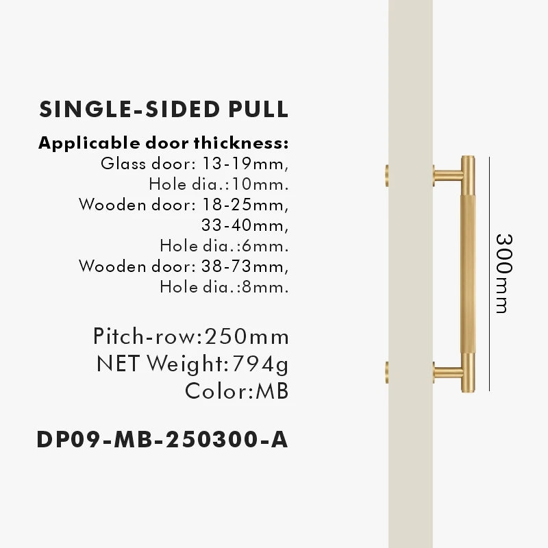 Nurlin Brass Door Double Sided Linear Striped Pull