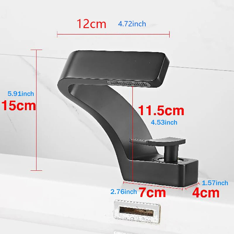 Becola Brushed Gold Basin Faucet Black Bathroom Mixer