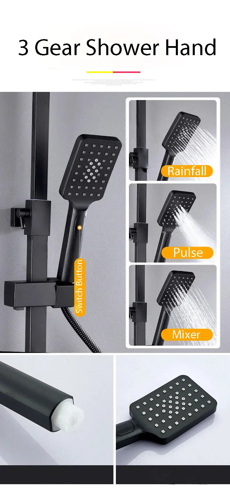 Ulgksd Thermostatic Shower Faucet Full Bathroom Rainfall Mixer