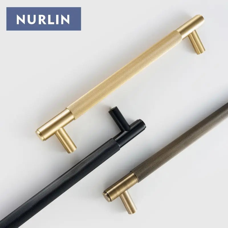 Nurlin Brass Door Double Sided Linear Striped Pull
