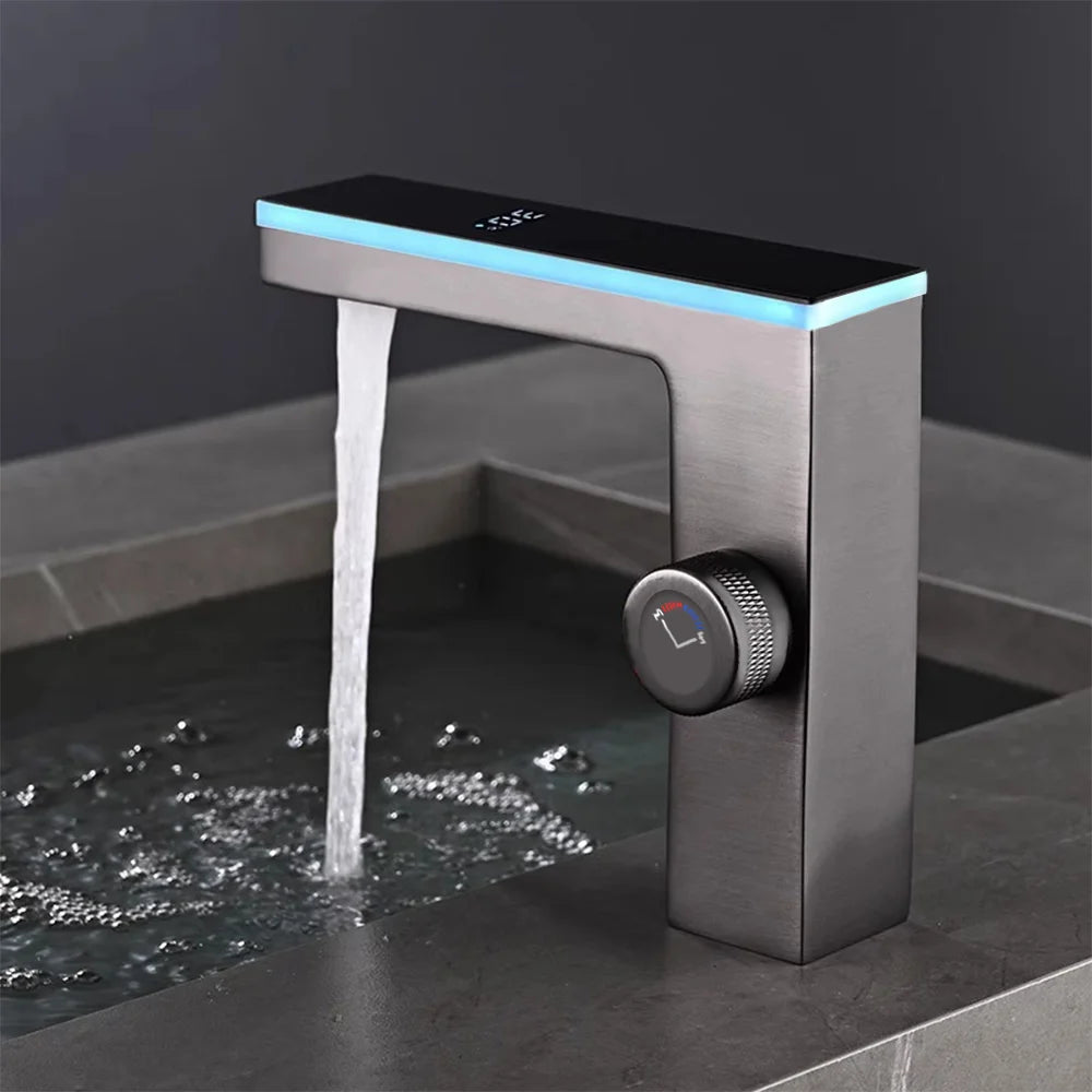 Modern Bathroom Faucet Led Temperature Display Smart Bathroom