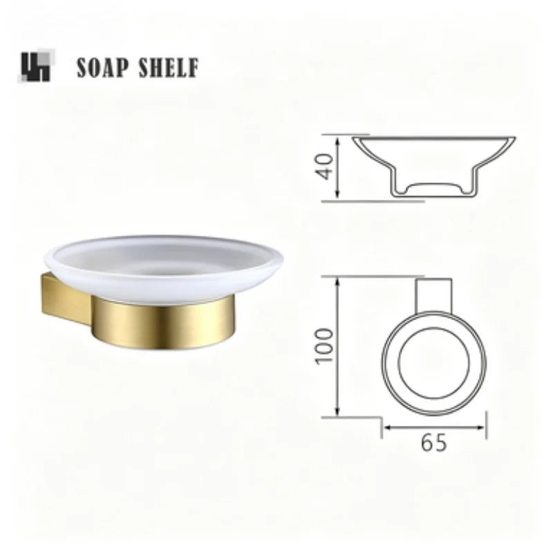 Brushed Gold Bathroom Toilet Brush Holder Toilet Paper