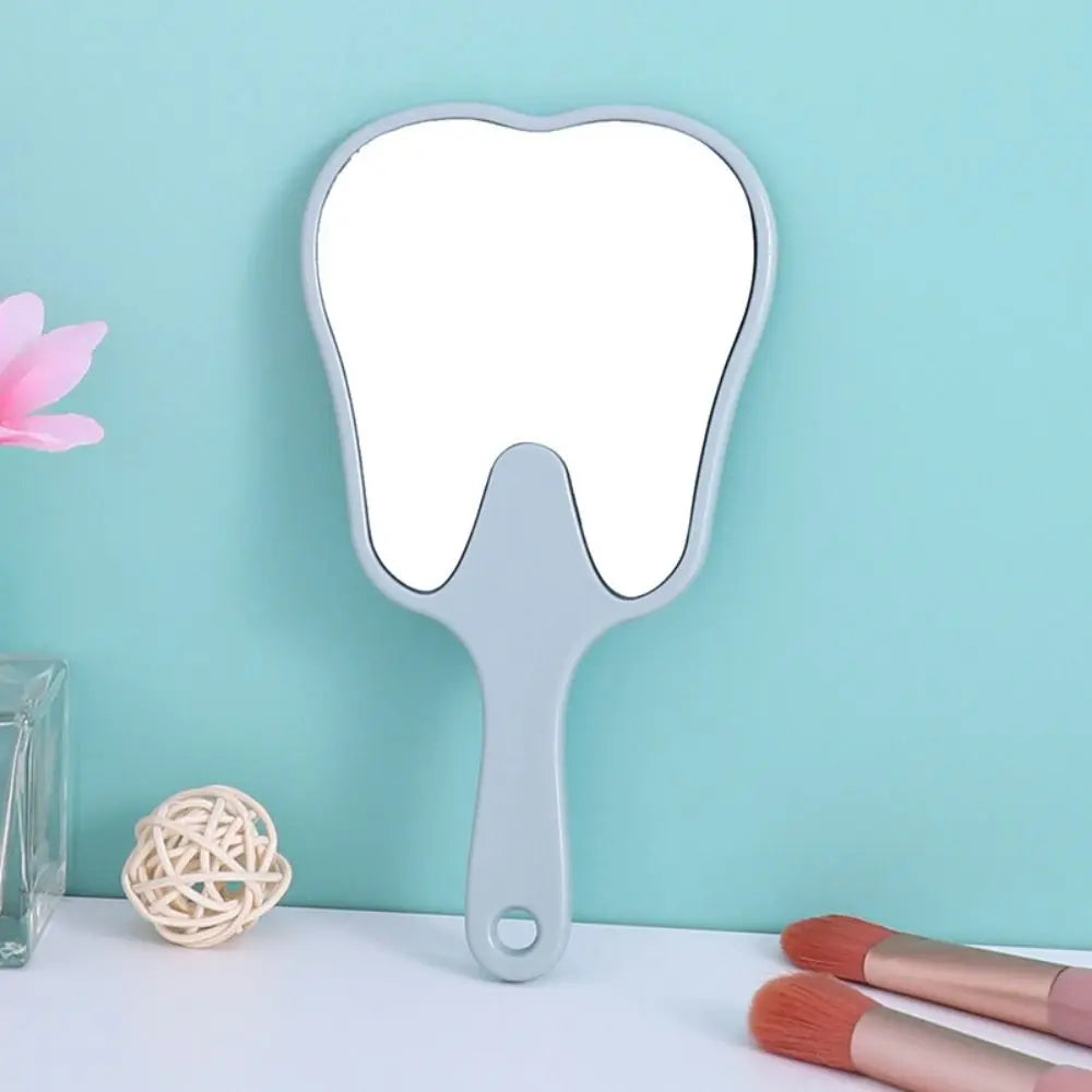 Durable Plastic Tooth-Shaped Mirror Mini Lightweight Handheld