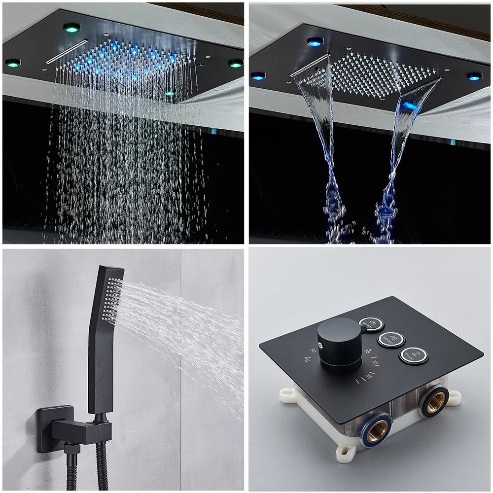 Digital Display Thermostatic Rain Shower System 14 20
