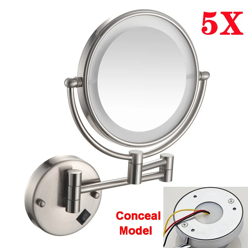 Brushed Gold Led Bathroom Mirrors Quality Brass Folding