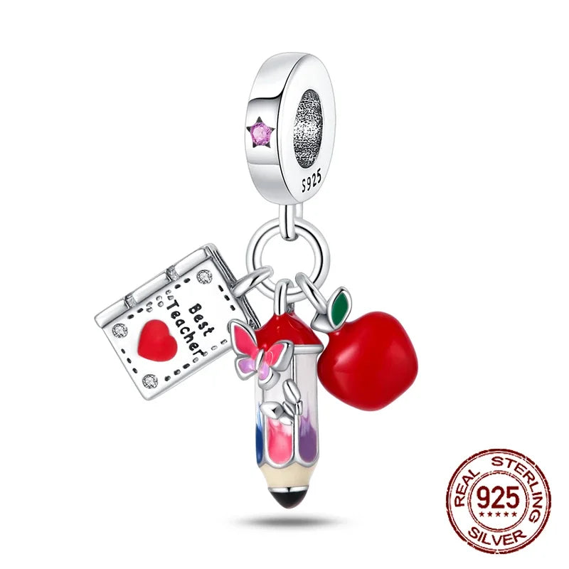 925 Sterling Silver Red Medicine Cabinet Pendant Charms