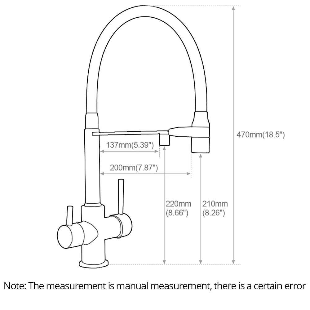 Bagnolux Copper Faucets Chrome Sink Black Hose Mount