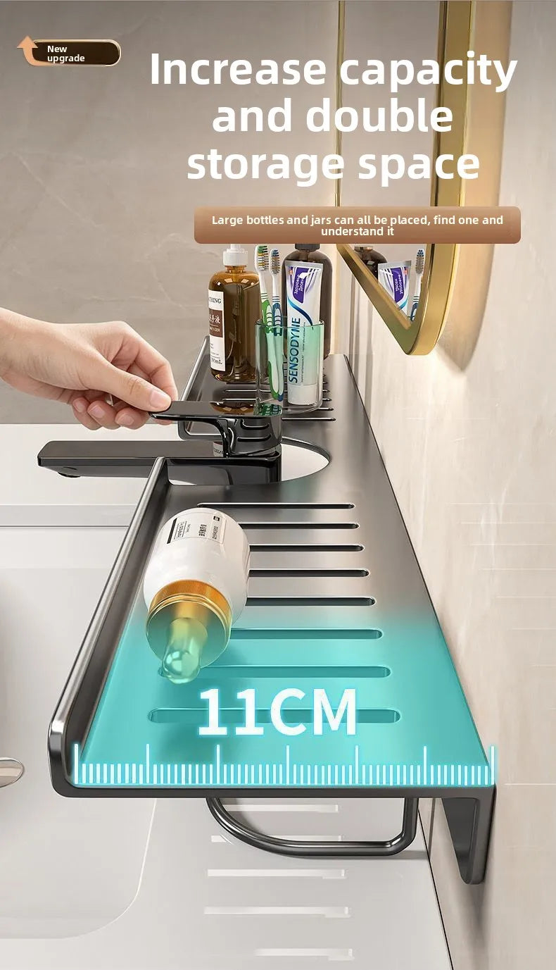 No Drill Stainless Steel Sink Organizer Wall Mounted