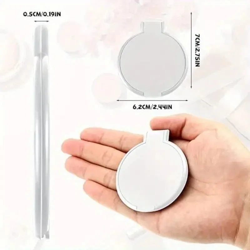 100pcs Mini Folding Makeup Mirror Circular Pocket Mirror