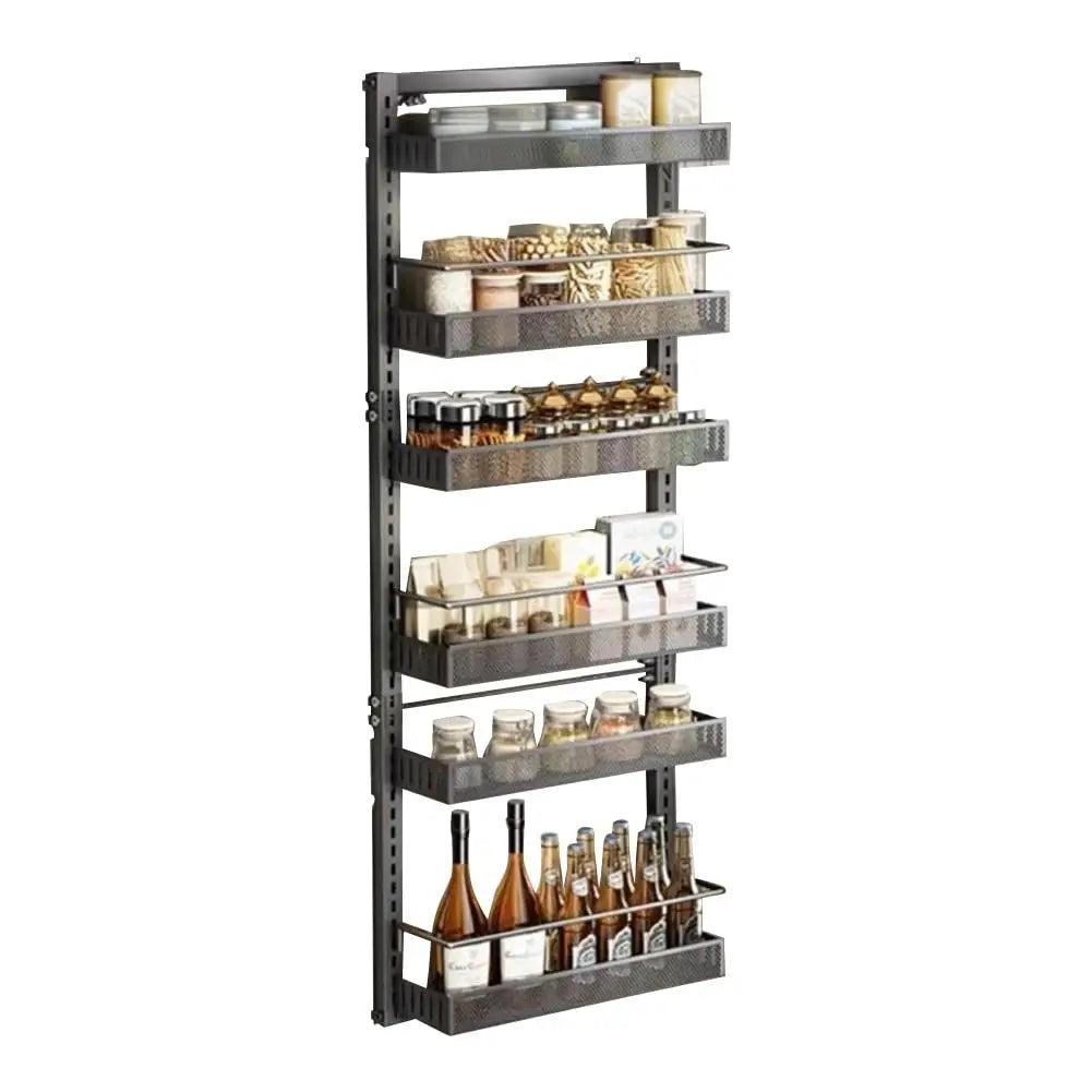 6-Tier Over Door Pantry Organizer Adjustable Metal Hanging