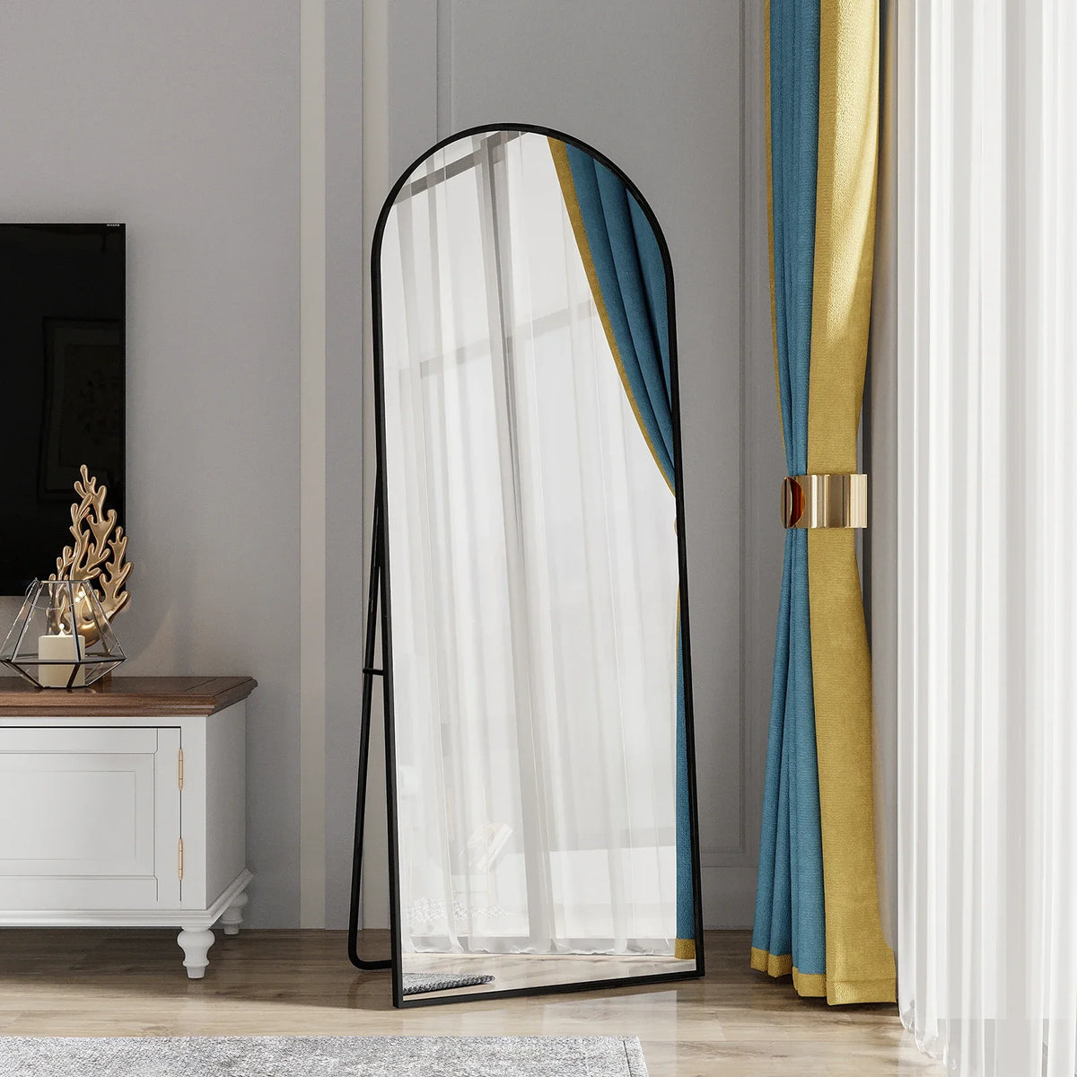 Full Length Mirror Standing Mirror Black Frame Large