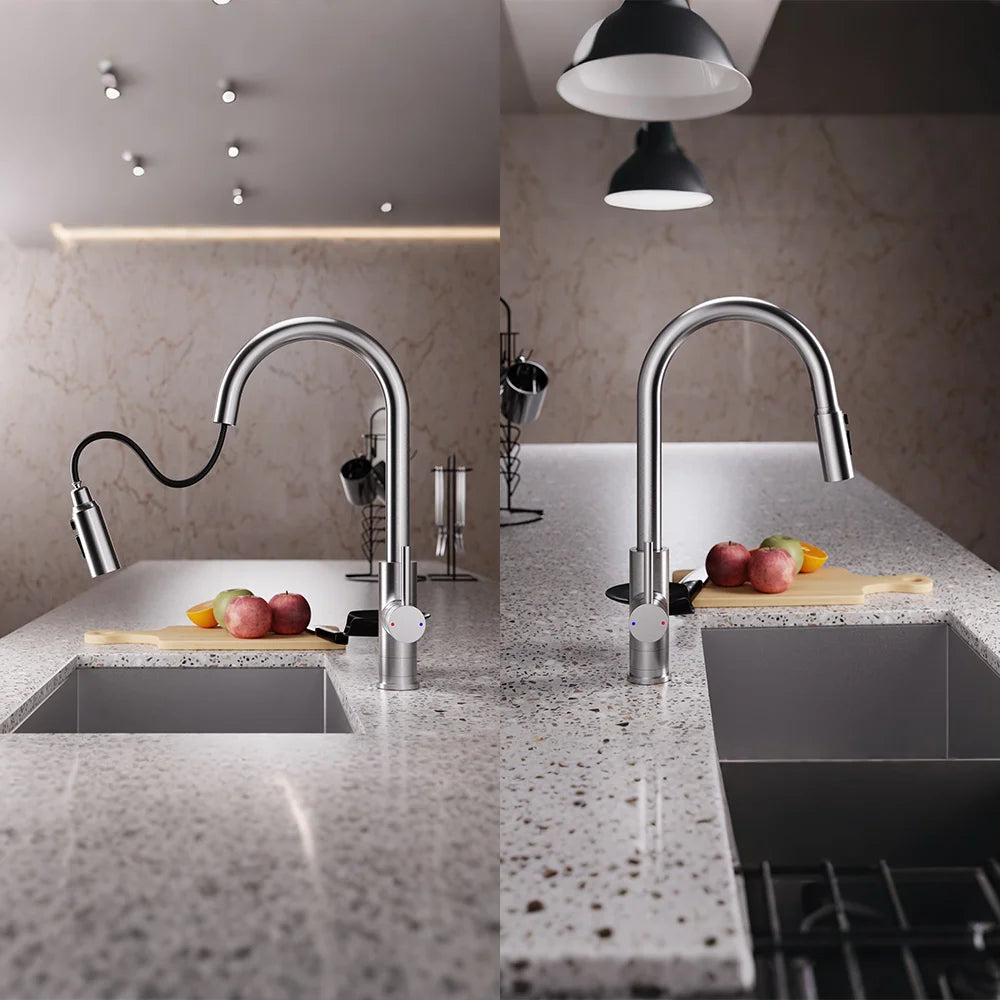 Modern High End Sink Faucet Cup Washer Brushed